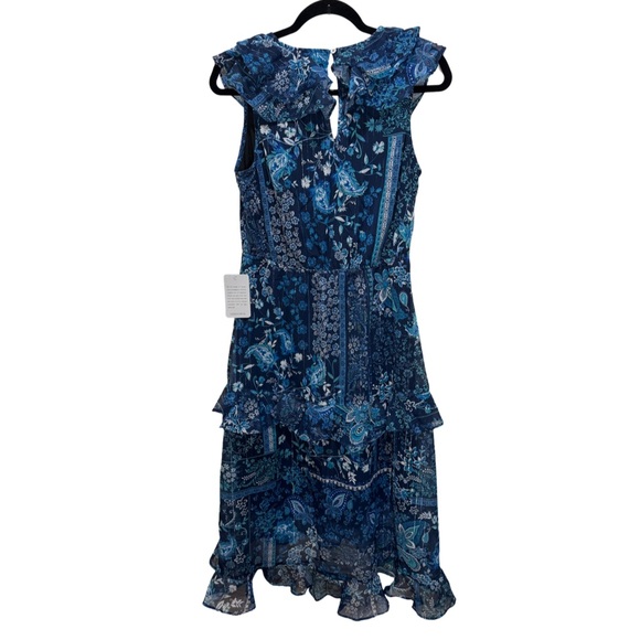 NSR Nordstrom Tiered Ruffle Midi Dress - Blue NWT - Picture 6 of 7